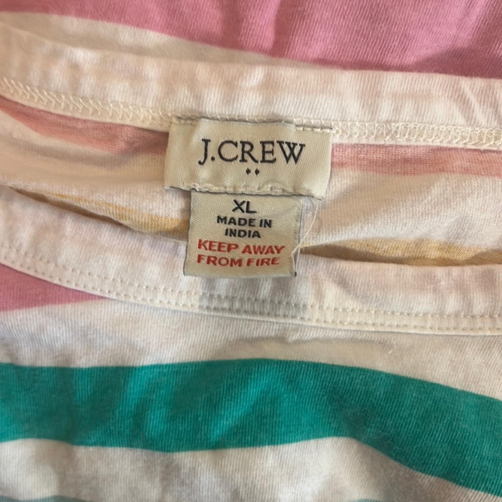 J Crew Women’s Rainbow Stripe Short Sleeve Tee, size XL - Picture 5 of 9